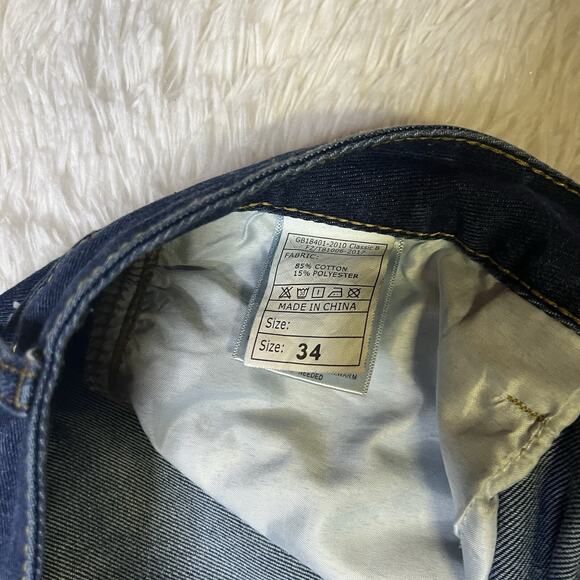 Unbranded Men’s 34 Utility Denim Blue Cargo Jeans Multi Pocket - Picture 2 of 4